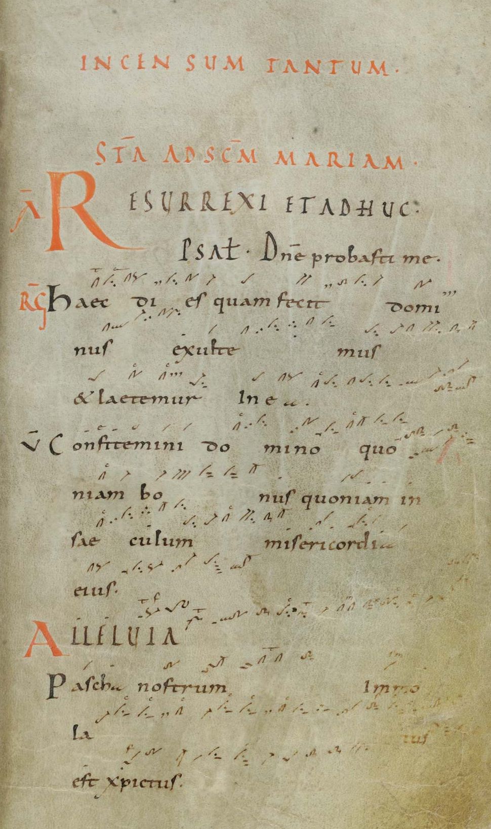 St. Gallen Cod. Sang. 359 p. 107, introit Resurrexi